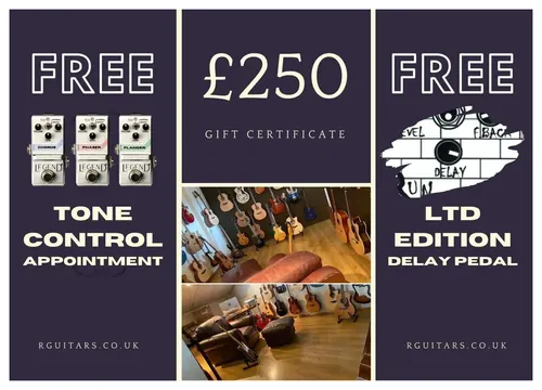 Rguitars Showroom Experience Voucher Worth £250 Plus FREE Tone Control Appointment & FREE Limited Edition (50 Only) Run Run Run Delay Pedal