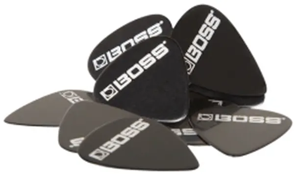 Boss Pacote 12 Palhetas Boss BPK-12-BH Heavy de Celulose Preto