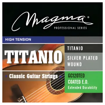 Magma Encordoamento Magma Coated Titanio para Violão de Nylon em Tensão Alta - GC120TED