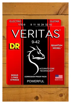 DR Veritas Coated Core Quantum Nickel Electric Guitar Strings - 9-42