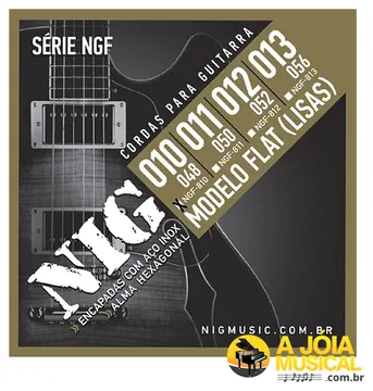 NIG Encordoamento NIG NGF-810 0.10 Modelo Flat Para Guitarra