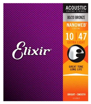 Elixir Extra Light (.10-.47) 80/20 Bronze w/NANOWEB Coating
