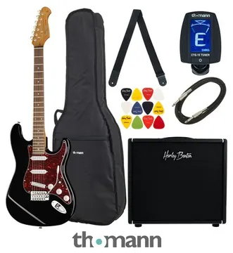 Harley Benton ST-62BK Hot DNAFX AmP20 Set