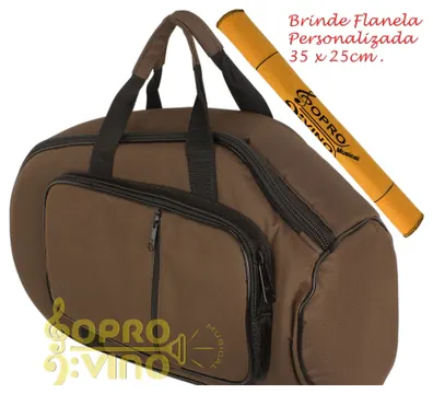 Protection Bags Capa Bag Flugel Extra Luxo com Bolsos Cor Marrom LP Bags Brinde Flanela