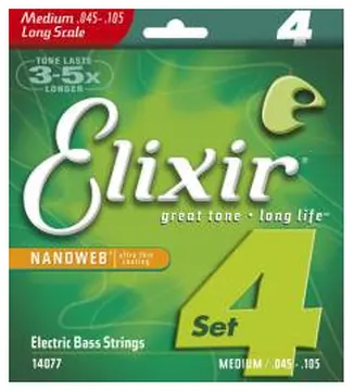 Elixir 14077 Bass Nanoweb Medium 45-105