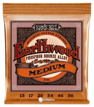 Ernie Ball Encordoamento Ernie Ball Para Violão Aço 013-056 Earthwood Media Phosphor Bronze P02144