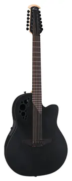 Ovation Elite Tx Deep Contour Cutaway 12 Cordes Black Textured 2058TX-5-G
