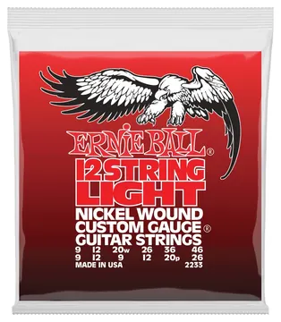 Ernie Ball 2233 Light Nickel 12-String Saiten für 12-Saitige E-Gitarre, 9-.046