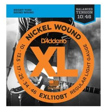 D'addario Nickel Wound Balanced Tension Regular Light Electric Guitar Strings, 10-46, EXL110BT