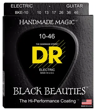 DR STRINGS BKE-10 Black Beauties CORDE RIVESTITE PER CHITARRA ELETTRICA NICKEL WOUND MEDIUM - 010/046