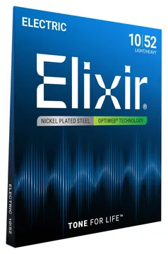 Elixir 19077 Optiweb Coated 10-52 Electric Guitar Strings 100% Genuine
