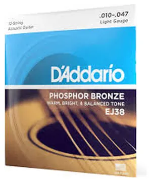 D'Addario EJ38 10-47 Light 12-String Phosphor Bronze