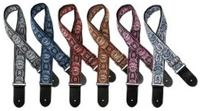 Gaucho Woven Guitar Strap - Leather Slips - Various colourful designs - GST-192 Series