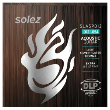 Solez Encordoamento para Violão de Aço Solez - Modelo SLASPB12 (Calibre .012 - .054)