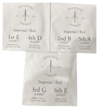 augustine Cordas Avulsas Augustine Violão Nylon Imperial/Red MI SI SOL 028 -032-040 Nylon Cristal Original