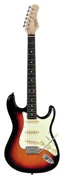 Tagima T-635 SB E/MG Classic Series Stratocaster Sunburst C/ Escudo Mint Green e Escala Escura
