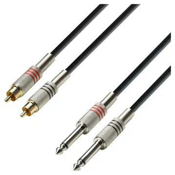 Adam hall K3 TPC 0100 CAVO 2RCA M / 2 JACK MONO 6.3 1mt