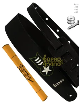 Basso Correia Alça Estofada Violão Guitarra Baixo Preto Basso Chicago Cód. SF118