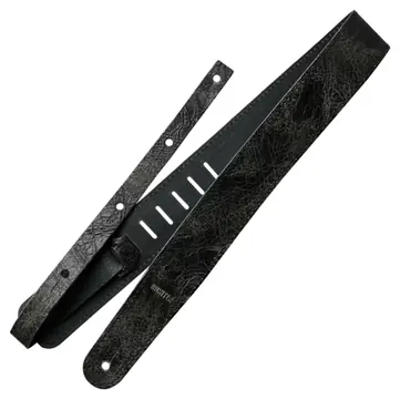 Richter Raw II Contour Guitar Strap Worn Black - 1952