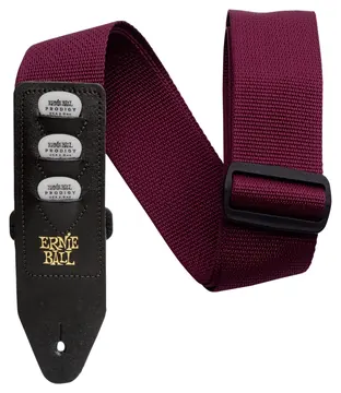 Ernie Ball P04688 Pickholder Strap Burgundy Tracolla x chitarra basso x3 plettri