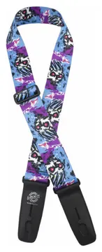 DAndrea LIS PP S46 Lock-It Strap 2 Polyester Gitarrengurt (51mm), Blue/Violet Skull