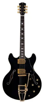 Sire H7T Larry Carlton Black Hollowbody Gitaar met Tremolo