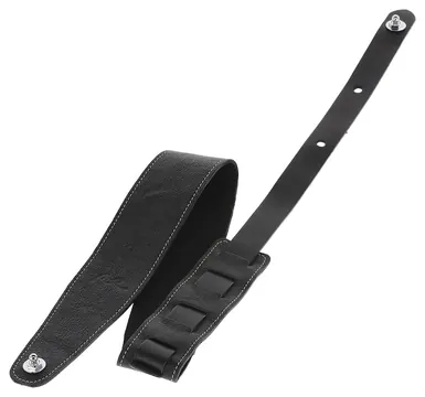 Gewa 531.330 Gitarrengurt Premium Pattern 65 Security Locks Ledergurt (65mm), black grained