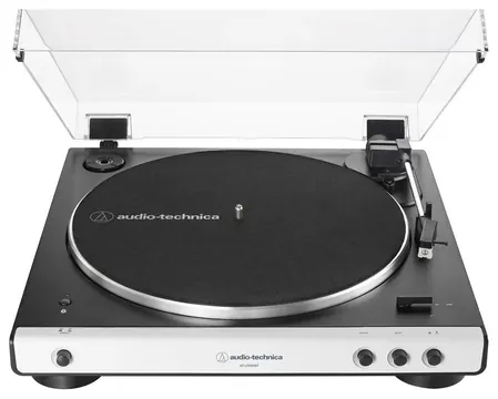 Audio-Technica AT-LP60XBT Giradischi con trasmissione cinghia, Bluetooth, Bianco