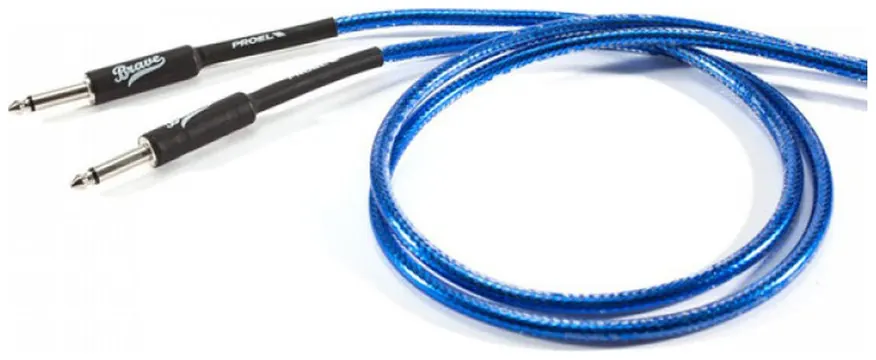 Proel BRV100LU3TB Cavo Jack Mono 6.3 mm a Jack mono 6.3mm flessibile 3 mt.