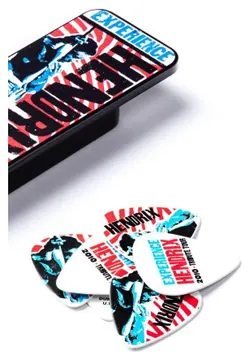 Jim Dunlop Jimi Hendrix Tribute Tour Pick Tin Box Collector Plektren, medium (12 Stück) - PTR09M