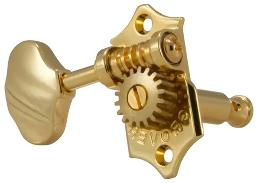 Grover V97-18G Original Sta-Tite Machine Head with 18:1 Gear Ratio, Vertical - Guitar Machine Heads, 3 + 3 - Gold