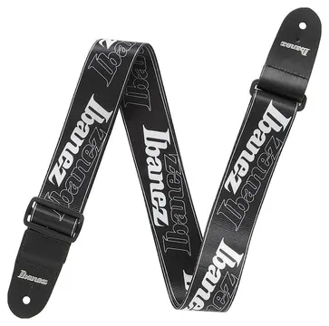 Ibanez GSD50-P6 IBANEZ Design Strap - Black/White Logos