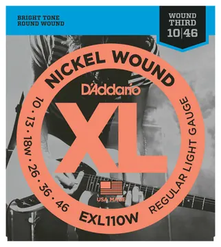 D'Addario EXL110W Regular Light Wound 3rd Electric Guitar Strings 10-46