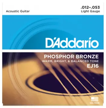 D'addario GUIT. FOLK 6C PHOSPHOR BRONZE 012.053 EJ16 - jeu de 6 cordes