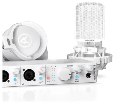 Arturia MINIFUSE RECORDING PACK WHITE MiniFuse 2 Int. Audio + Mic CM1 +Cuffe EF1