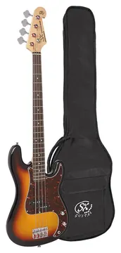 SX BD2 Standard P-style Elektrische Basgitaar in Sunburst
