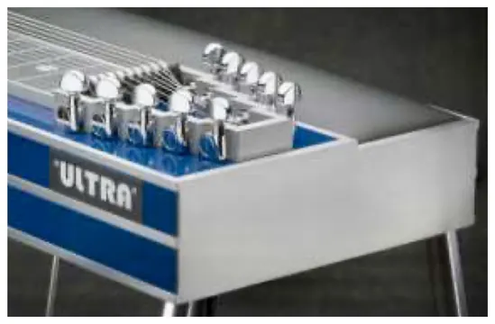 Blue GFI S10PU Ultra Model (with pad) Single Neck 10-string Pedal Steel Guitar with 3 Pedals, 4 Knee Levers, and Hardcase - Made in USA]
