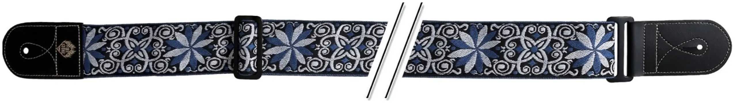 Fire&Stone Gitarrengurt blau-weiß