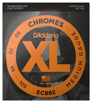 D'Addario ECB82 Medium Bass Guitar Strings Chrome Flat