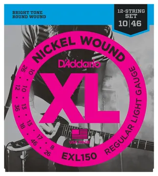 Daddario EXL150 Regular Light 10/46 Nickel Wound, set com 12 cordas
