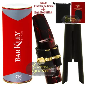 Barkley Boquilha Sax Tenor Barkley Pop 8 Kustom Vermelha Preta Completa Bag Protetor Brindes