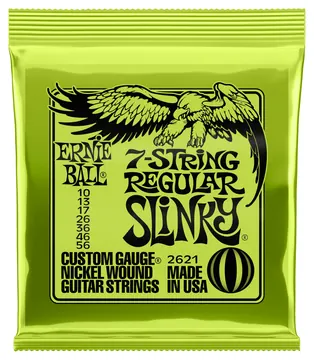 Ernie Ball Regular Slinky 7-String Nickel Wound Electric Guitar Strings - 10-56