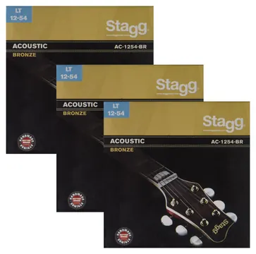 Acoustic Guitar Strings 12-54 Stagg Bronze AC-1254-BR Light X3 SET OFFER