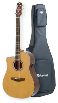 Strinberg DD1C LH Natural Satin Canhoto Diamond Series Folk Aço com Bag