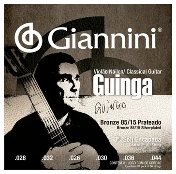 Encordoamento de Violão Giannini SSCGG Nylon Guinga Tensao Alta