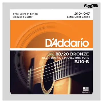 Daddario Encordoamento Daddario Para Violão Aço 010 EJ-10B| Fujisom