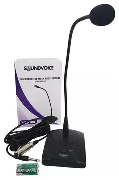 Soundvoice Microfone de Mesa Gooseneck MM-100 Preto SOUNDVOICE