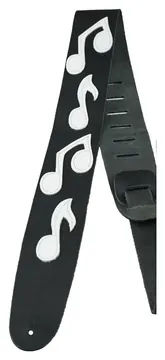 Perris Black / White Musical Notes Guitar Strap