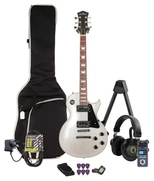 EastCoast L1 Electric Guitar in Lunar Dust Sparkle Multi-FX & Modelling Bundle with Accessories
