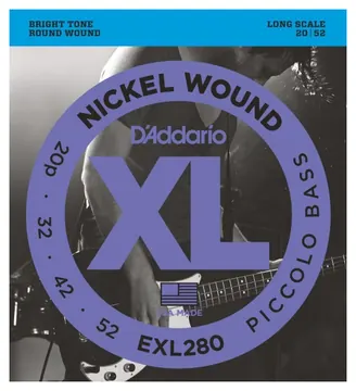 D'Addario EXL280 XL Nickel Wound Piccolo (.020-.052) Electric Bass Guitar Strings